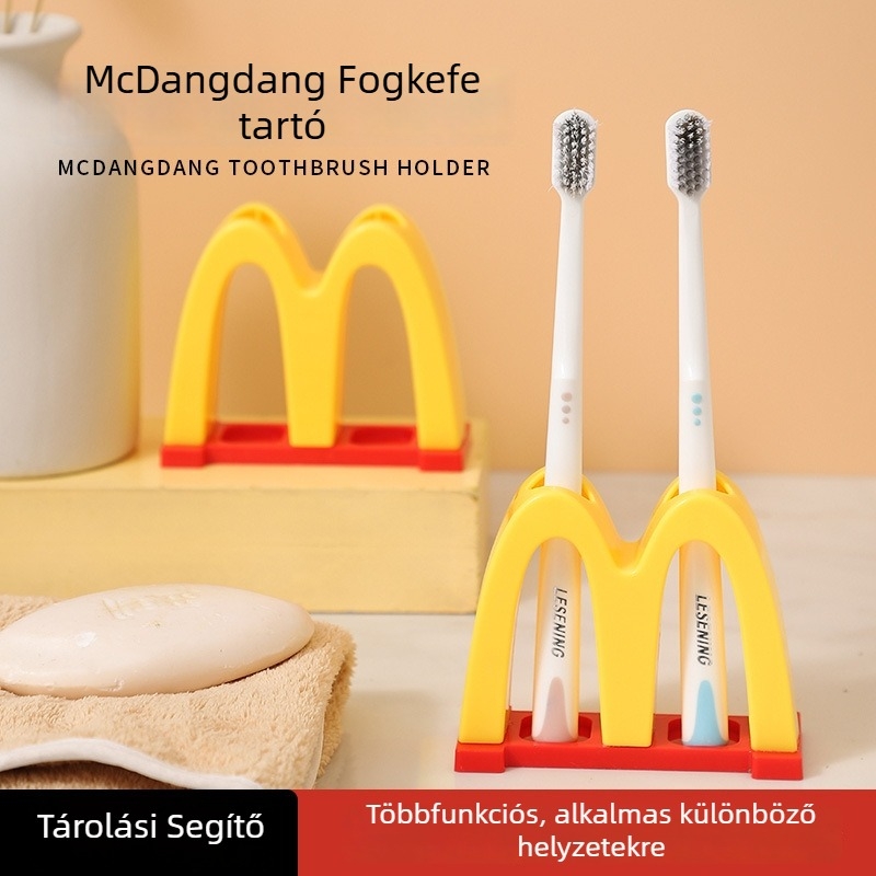 Fogkefetartó, 300 rekesz, műanyag, fúrás nélküli szerelhető, fogkrém adagoló nélkül