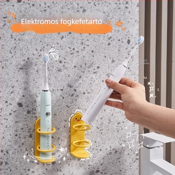 Elektromos fogkefe tároló, falra szerelhető, fúrás nélkül, műanyag tartó a fürdőszobába