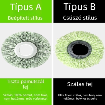 Fejek cseréje mopfej, forgó mopfej, vastagított, univerzális mopnyél-kiegészítő | Márka: TONGLEI; Anyag: sandalwood