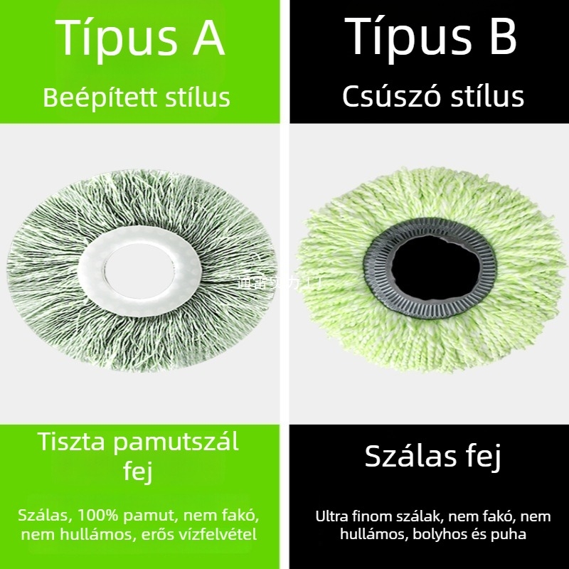 Fejek cseréje mopfej, forgó mopfej, vastagított, univerzális mopnyél-kiegészítő | Márka: TONGLEI; Anyag: sandalwood