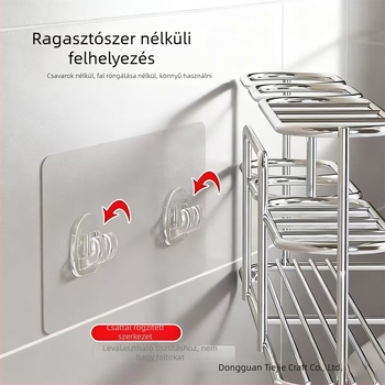 Falra szerelhető fogkefetartó 304 rozsdamentes acélból, 1–8 rekesz