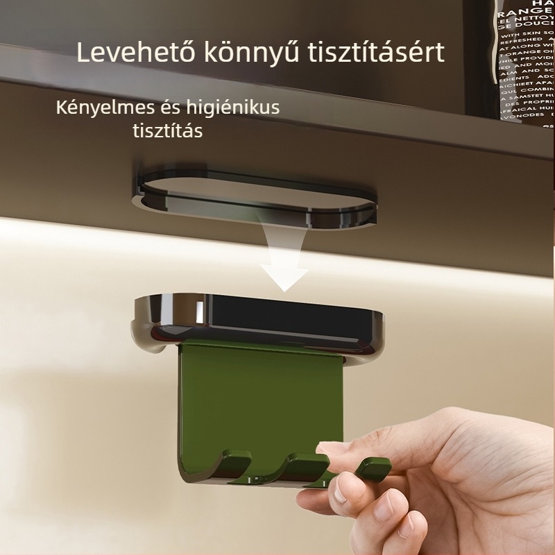 Fali fogkefetartó – fúrás nélkül, vákuumos rögzítés, műanyag, mágneses