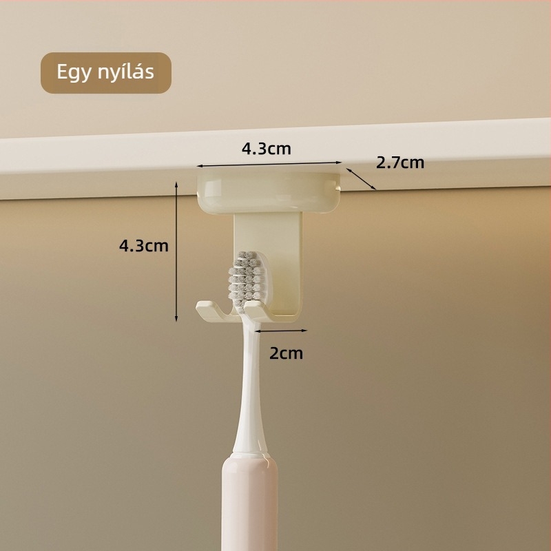 Fali fogkefetartó – fúrás nélkül, vákuumos rögzítés, műanyag, mágneses