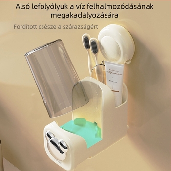 Fali fogkefetartó vákuumos rögzítésű, műanyagból, szerelés furat nélkül, 60 darabos doboz