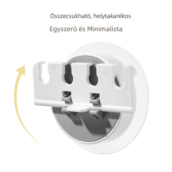 Szívófejes fogkefetartó és fogkrém-tartó, falra szerelhető, fúrás nélkül, elektromos fogkeféhez és borotvához