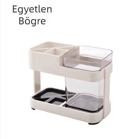 2-in-1 fogkefetartó és pohár, fúrás nélküli szerelés, műanyag, Fast Dijia