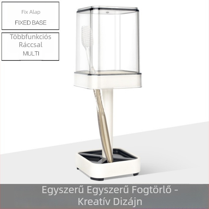 2-in-1 fogkefetartó és pohár, fúrás nélküli szerelés, műanyag, Fast Dijia