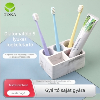 Fogkefetartó diatomit-gipsz-ből, nedvszívó, kreatív tisztálkodási tároló, logónyomás, testreszabás elérhető