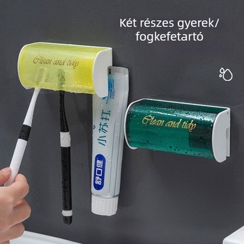 Fogkefetartó, falra szerelhető, fúrás nélkül, műanyag tároló