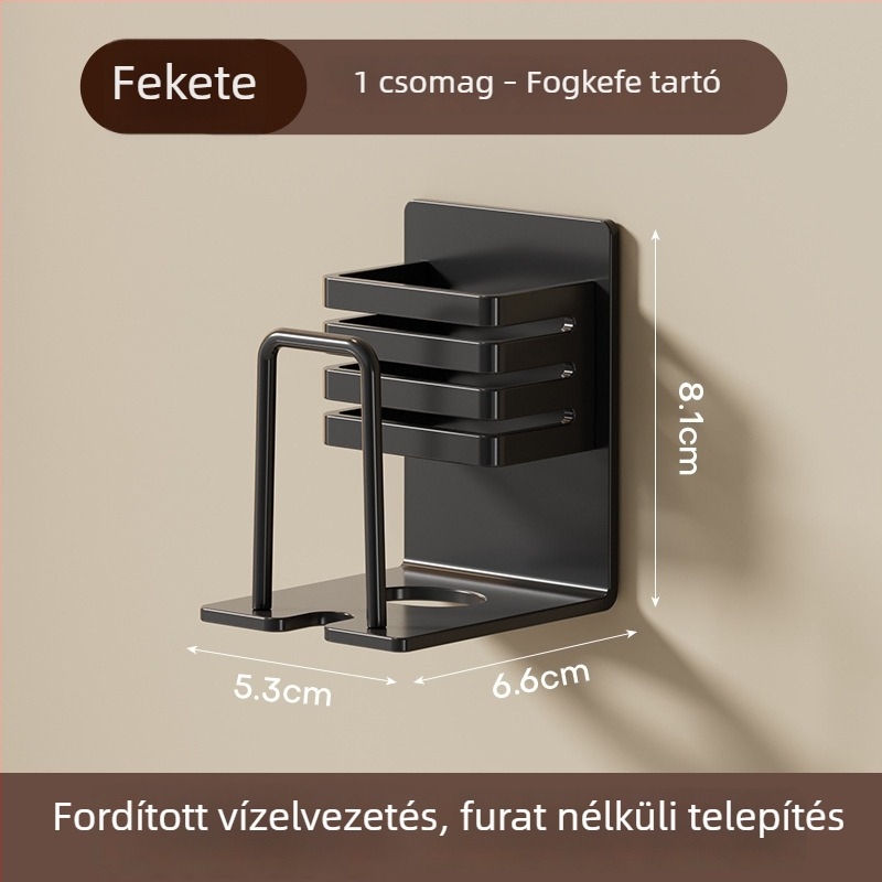 Fali fogkefetartó pohárral és szájöblítő pohárral, vákuumos rögzítés, fém