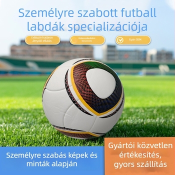 Futball-labda No.5 – PU bőr, ragasztott varrás, edzésekhez és szabadtéri versenyekhez, általános- és középiskolások számára, testreszabható