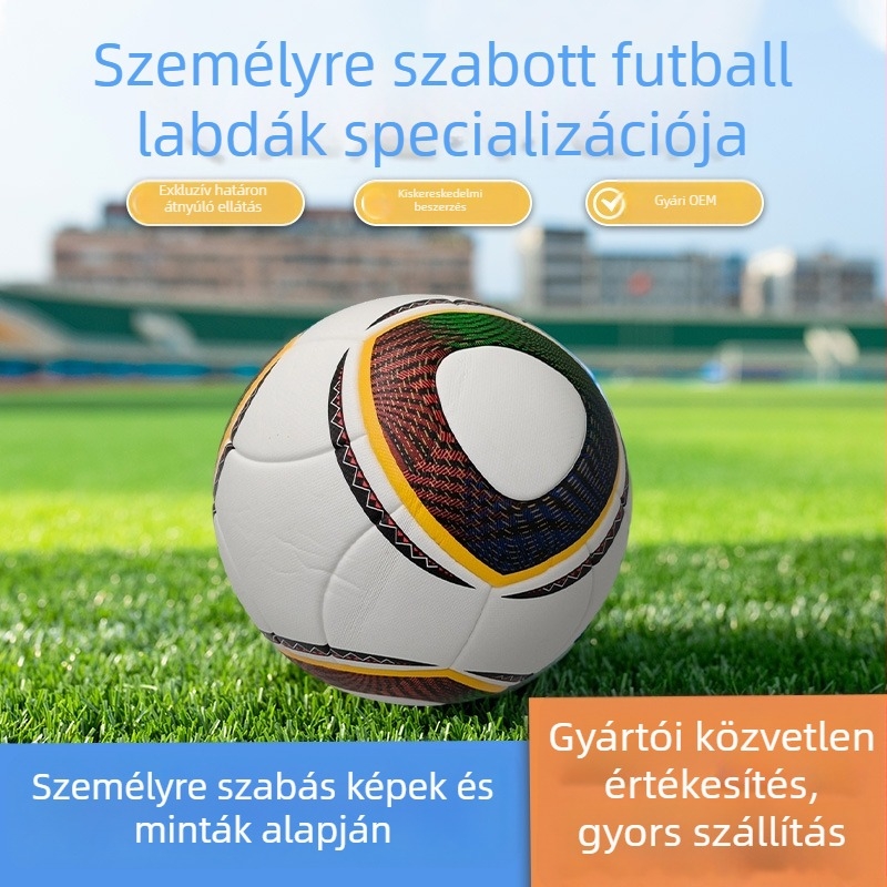 Futball-labda No.5 – PU bőr, ragasztott varrás, edzésekhez és szabadtéri versenyekhez, általános- és középiskolások számára, testreszabható