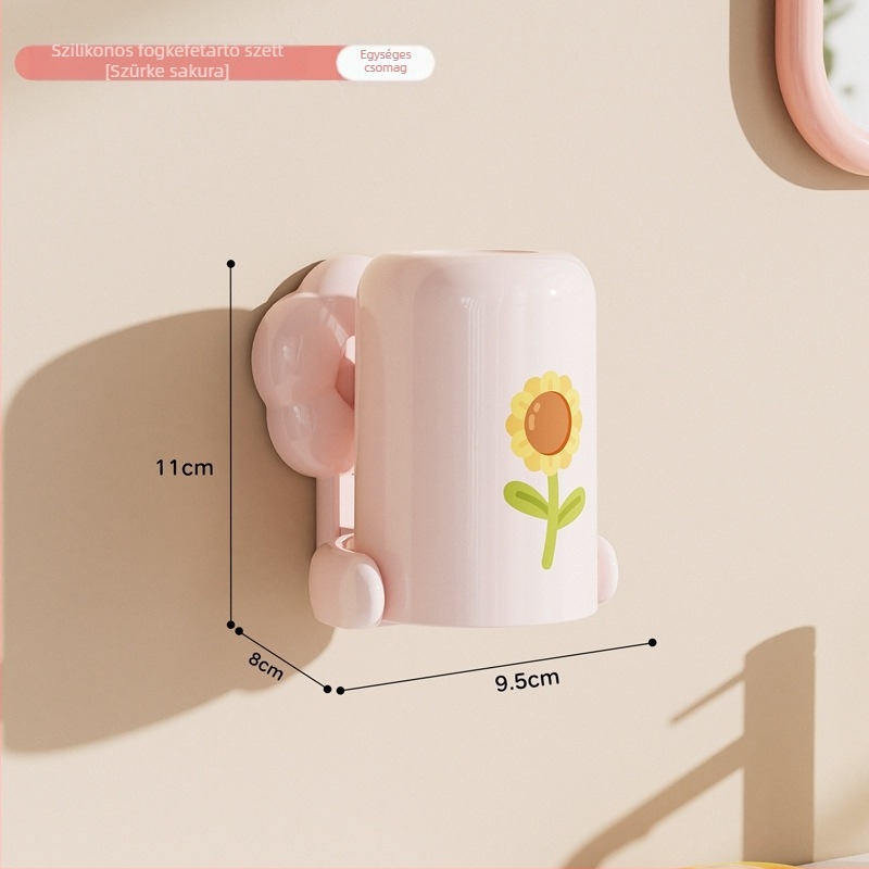 Suction Cup fogkefetartó készlet a fürdőszobába, ABS anyagból, fúrás nélkül, szájöblítő pohárral, 90 darabos csomag