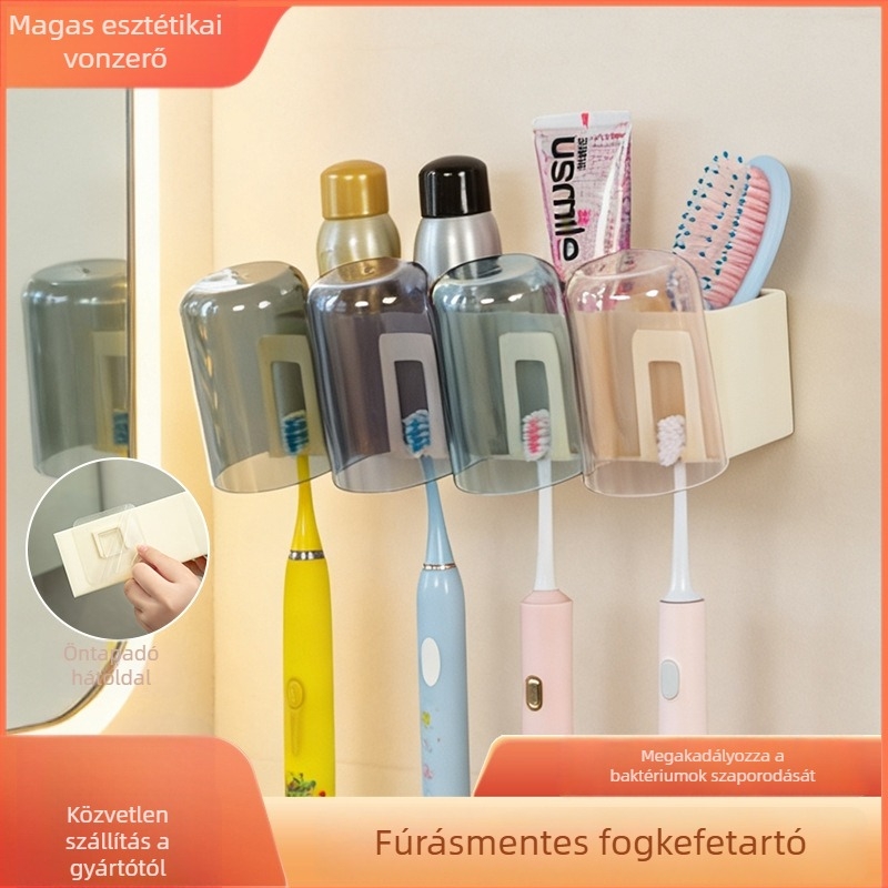 Fali fogkefetartó szívócsészével a fürdőszobába, fúrás nélkül