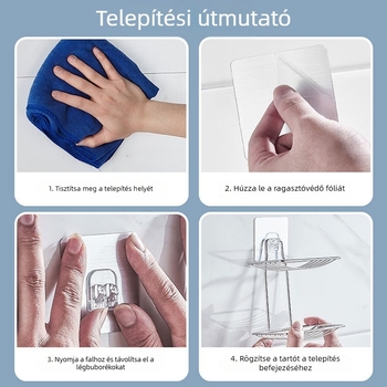 Fém falra szerelhető szappántartó lefolyóval, fürdőszobába