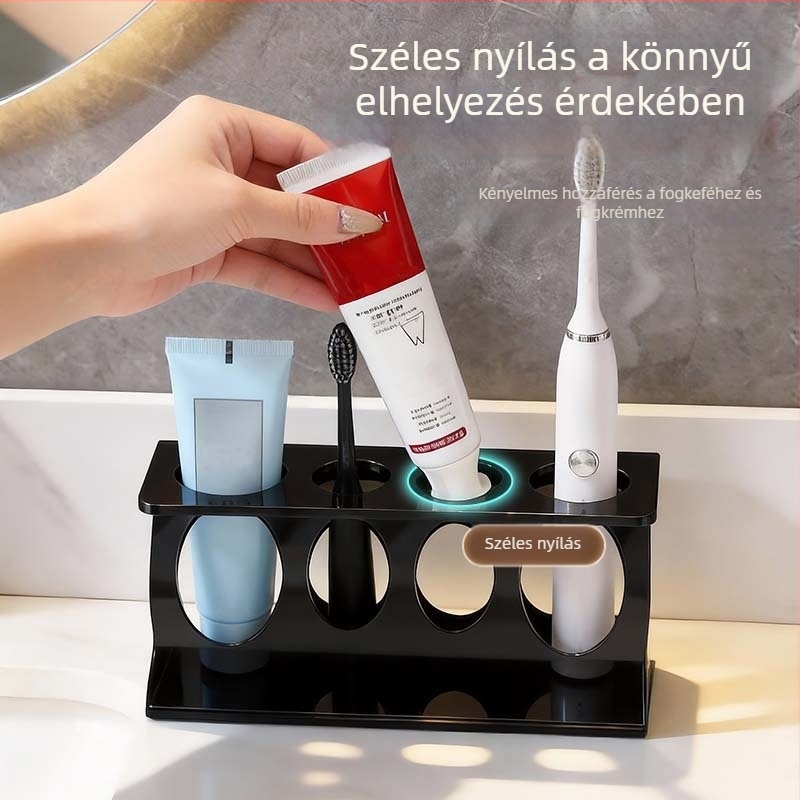 Z alakú elektromos fogkefetartó és fürdőszobai tároló polc, hely a borotvához, fogkrémhez és fogászati eszközökhöz