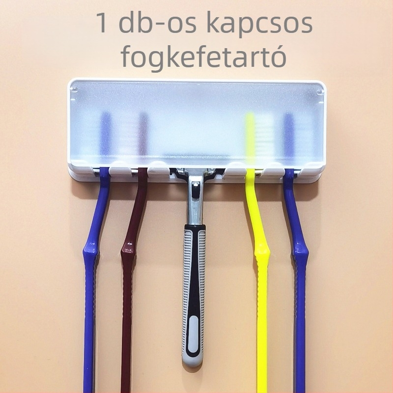 Fali fogkefetartó fedéllel, fúrás nélküli telepítés, fürdőszobába, gyerekeknek