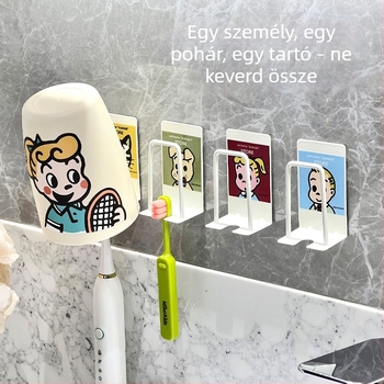Fali fogkefetartó visszafolyóval a szájöblítő pohárhoz, fém tároló