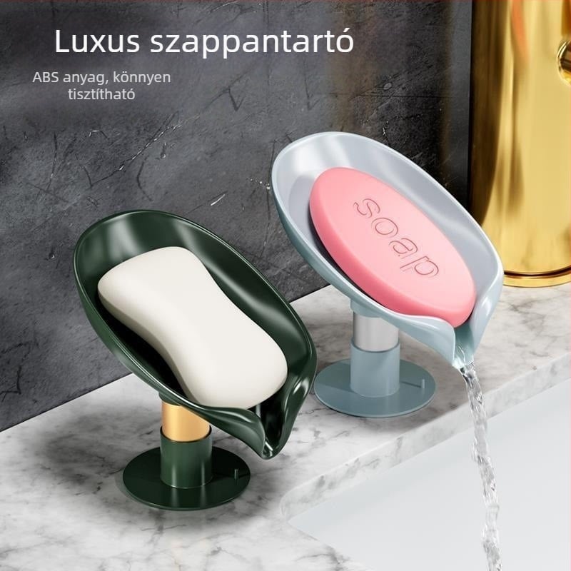 Kétszintes szappontartó, fúrásmentes, lefolyó nélküli, vákuumos szívóval a fürdőszobába