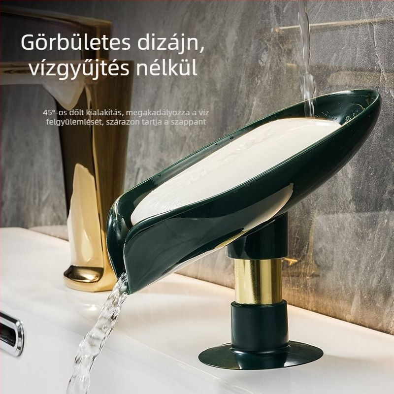 Kétszintes szappontartó, fúrásmentes, lefolyó nélküli, vákuumos szívóval a fürdőszobába