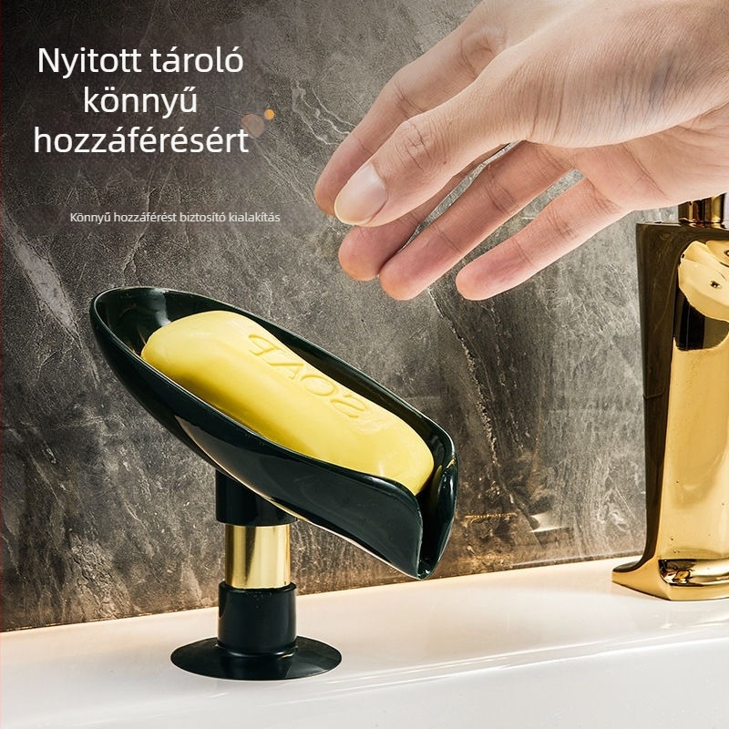 Kétszintes szappontartó, fúrásmentes, lefolyó nélküli, vákuumos szívóval a fürdőszobába