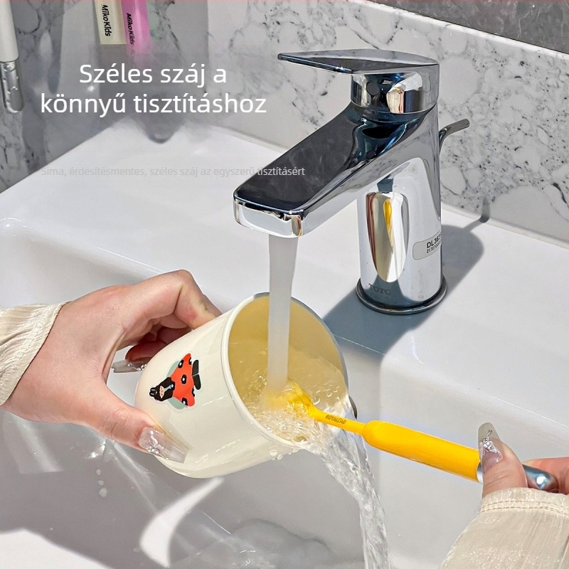 Fali fogkefetartó, fúrás nélküli rögzítés, műanyagból, pohár szájvízhez tartóval