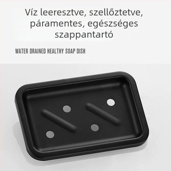 Tenace Falra szerelhető szappantartó, űr-alumíniumból és rozsdamentes acélból, lefolyóval, fürdőszobába