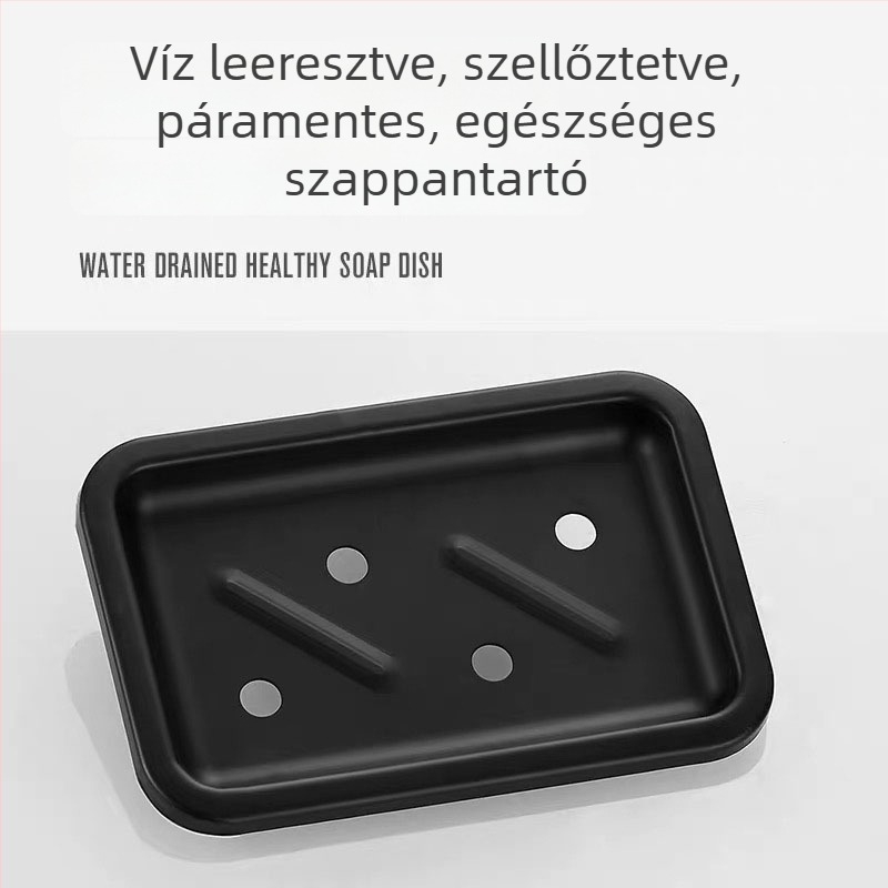 Tenace Falra szerelhető szappantartó, űr-alumíniumból és rozsdamentes acélból, lefolyóval, fürdőszobába