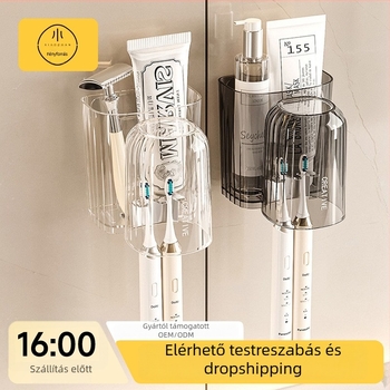 Fali fogkefetartó – fúrás nélkül, műanyagból, elegáns készlet
