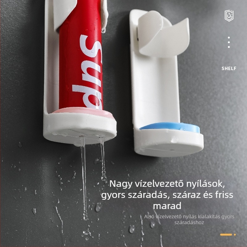 Elektromos fogkefetartó - falra szerelhető, fúrás nélkül, műanyag, Jiakeli