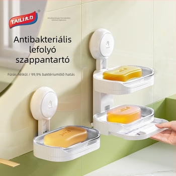 Kétoldalas falra szerelt szappantartó fiókos, leeresztő tálcával – ABS, antibakteriális, 48 darab