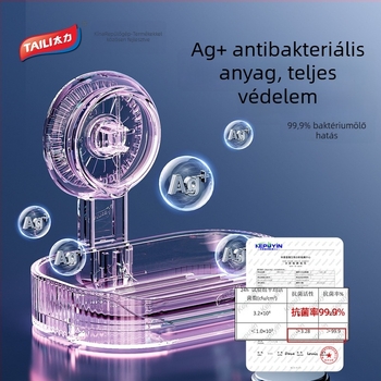 Kétoldalas falra szerelt szappantartó fiókos, leeresztő tálcával – ABS, antibakteriális, 48 darab