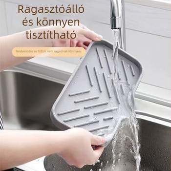 Szilikon szappantartó lefolyó résszel fürdőszobába és konyhába – fedél nélkül, szívófej nélkül