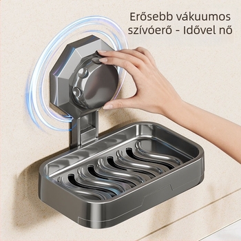 Fali szappan tál vákuumos rögzítéssel; műanyag; márka Easy to recognize hardware; fürdőszobához