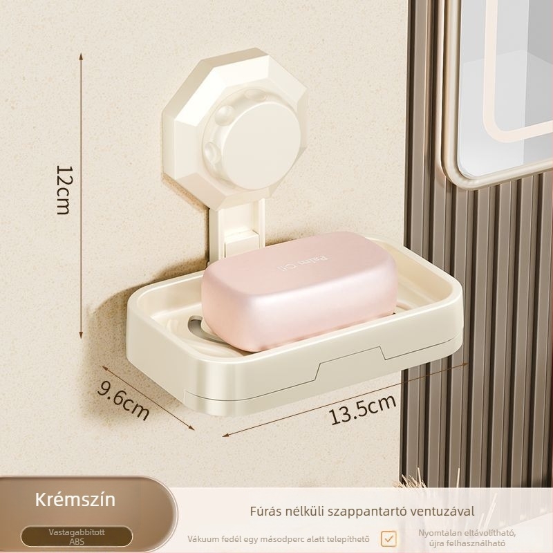 Fali szappan tál vákuumos rögzítéssel; műanyag; márka Easy to recognize hardware; fürdőszobához