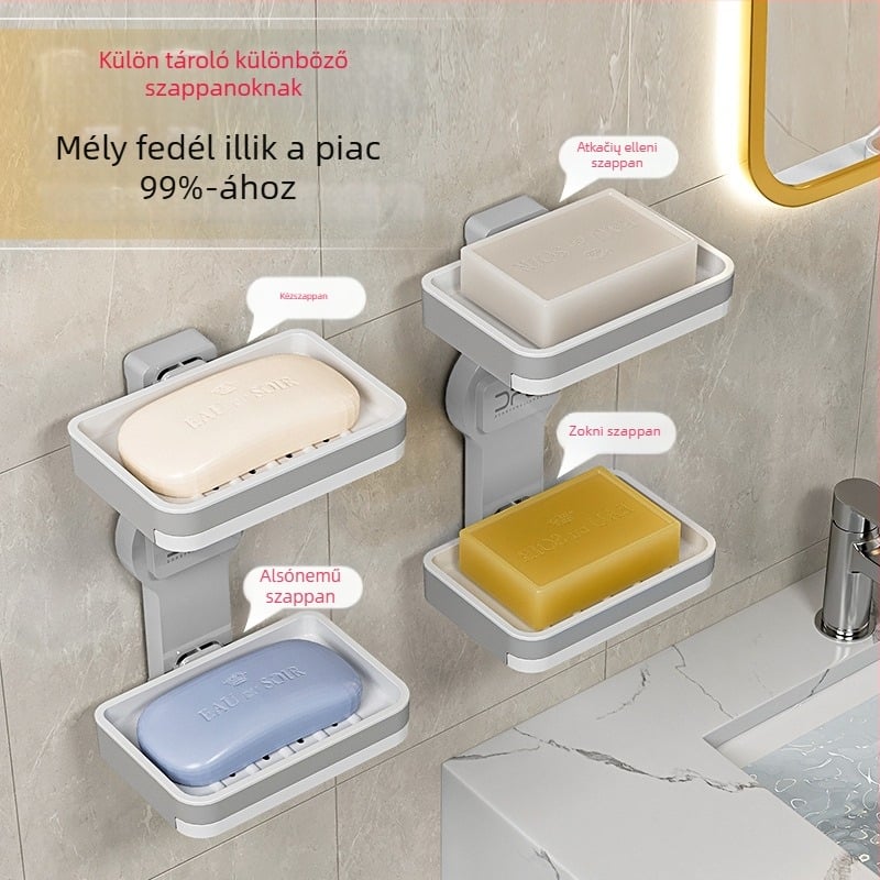 Szívókorongos szappanadagoló – furat nélküli felszerelés, levehető és tisztítható, csúszásmentes, műanyag; Márka Oriental Bright Clean; Csomagolás: 100 db