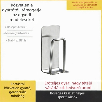 Rozsdamentes acél fogkefetartó, falra szerelhető, fúrás nélkül, logónyomtatás, testreszabás