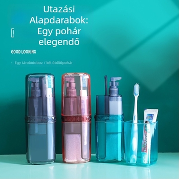 Utazási szájhigiénés készlet: hordozható fogkefetartó és öblítő pohár