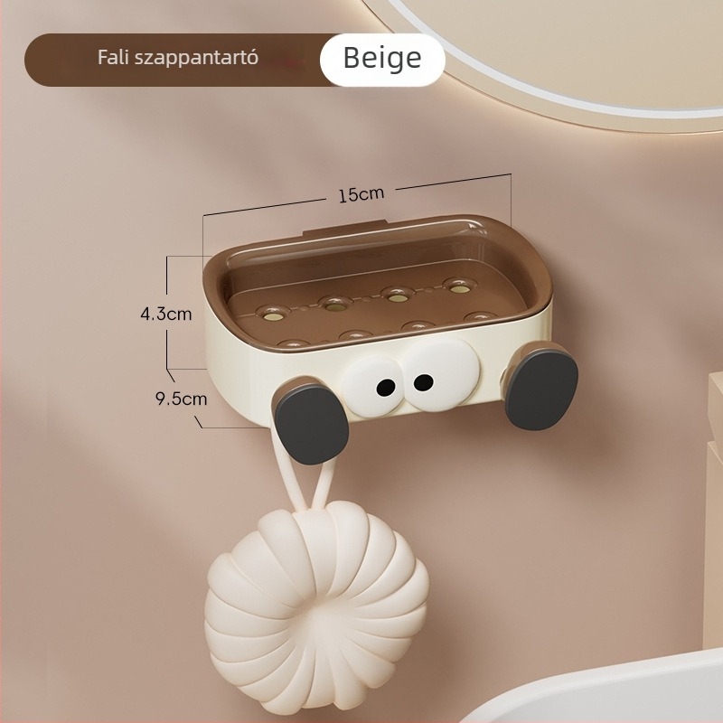 Műanyag szappan-doboz falra szerelhető, lefolyóval, lyukasztás nélkül, szívócsészékkel, MET, csomagolás 100, testreszabható