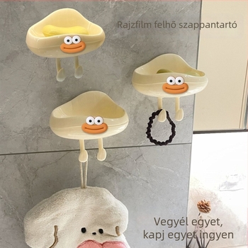 Fali felhő alakú szappan tartó és doboz – műanyag, ragasztóval szerelhető, fúrás nélkül, fürdőszobába