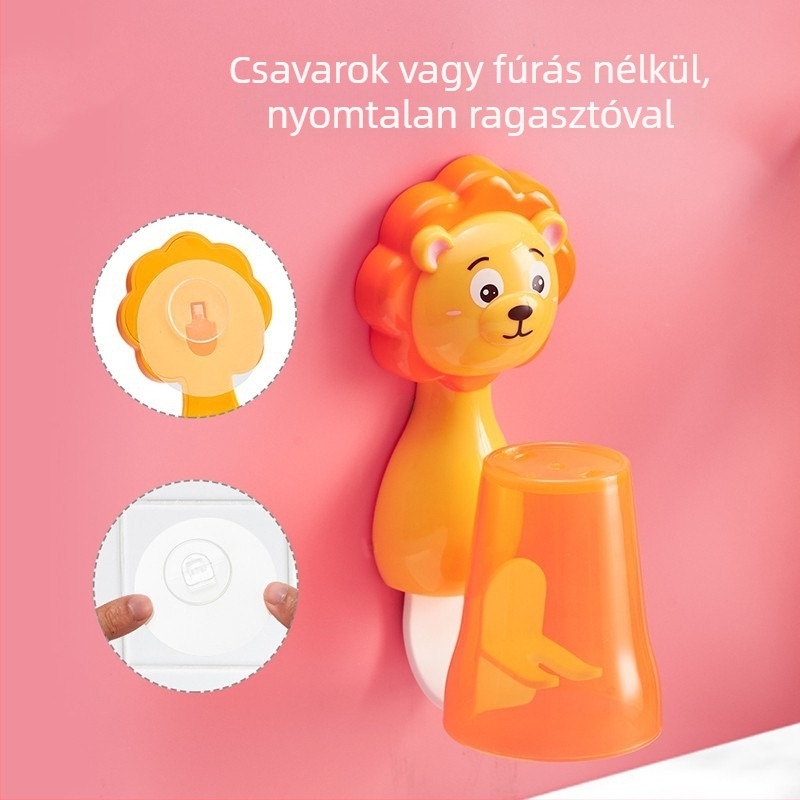 Fali fogkefetartó, fúrás nélkül, PP anyagú, logó nyomtatás, testreszabás és magáncímke elérhető