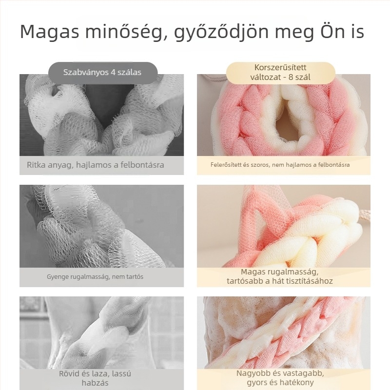 Fürdővirág hosszú szalaggal, puha PE anyag, kiváló minőségű, nem szakad szét