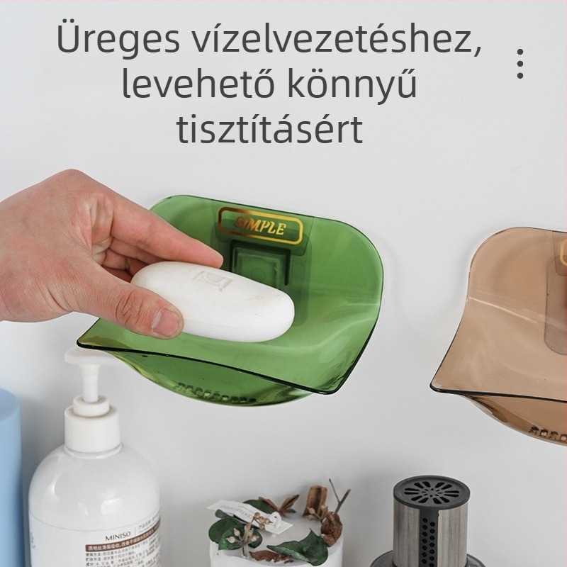 ABS műanyagból készült szappantartó, falra szerelhető vákuumos csatlakozással, fúrás nélkül, fürdőszobai lefolyóval