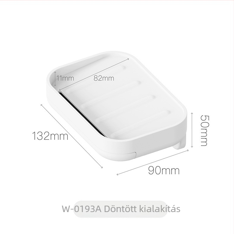 Fali ABS szappontartó ventuzával, fúrás nélkül, vízelvezető rendszerrel, fürdőszoba