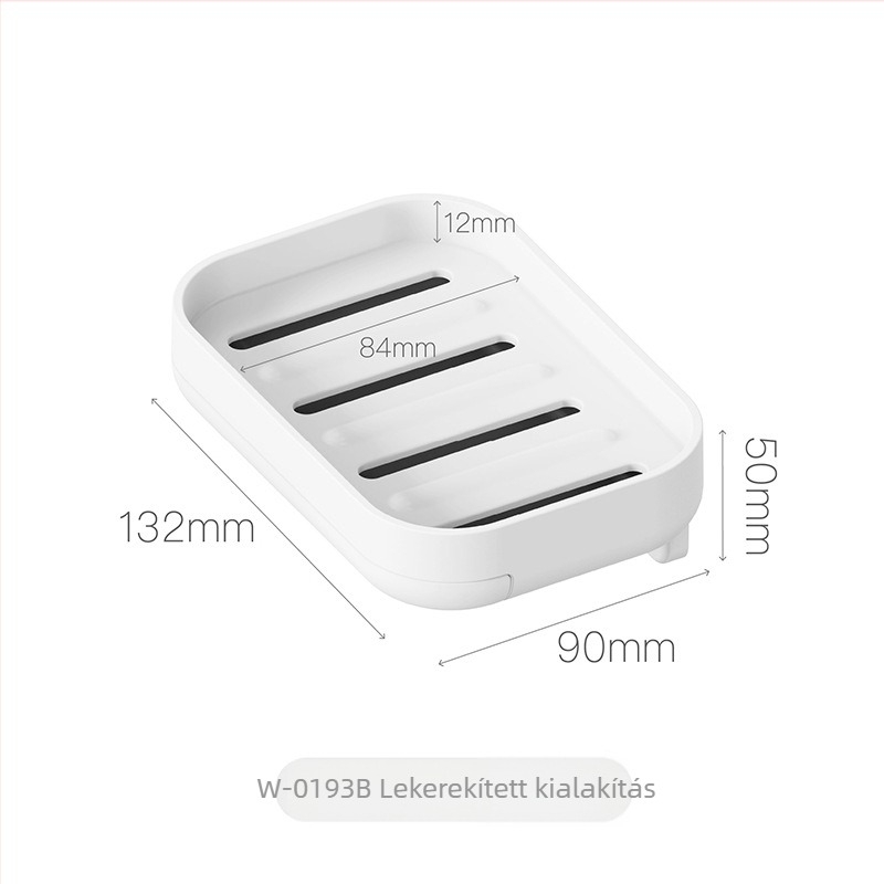 Fali ABS szappontartó ventuzával, fúrás nélkül, vízelvezető rendszerrel, fürdőszoba