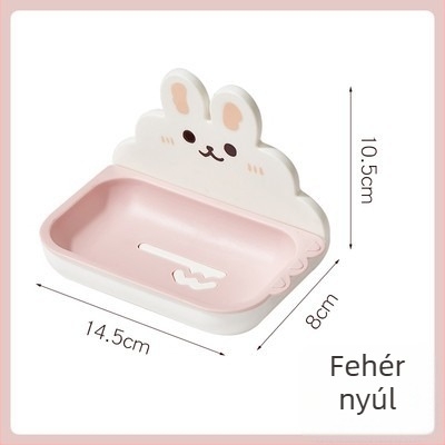 Falra szerelhető szappontartó és lefolyó állvánnyal, PP anyagból, perforáció nélküli, 200 darabos csomag, szívókorong nélkül