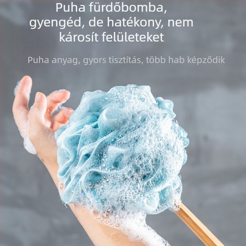 Mount Everest bambusz fogantyújú fürdőecset, hosszú nyéllel, lágy habzású, magas kategóriás