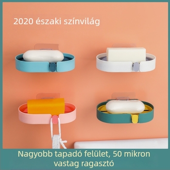 Oldalfali szappan-tároló dupla vízelvezető rendszerrel, PP anyagból, fúrásmentes szerelés, 560 darabos csomag