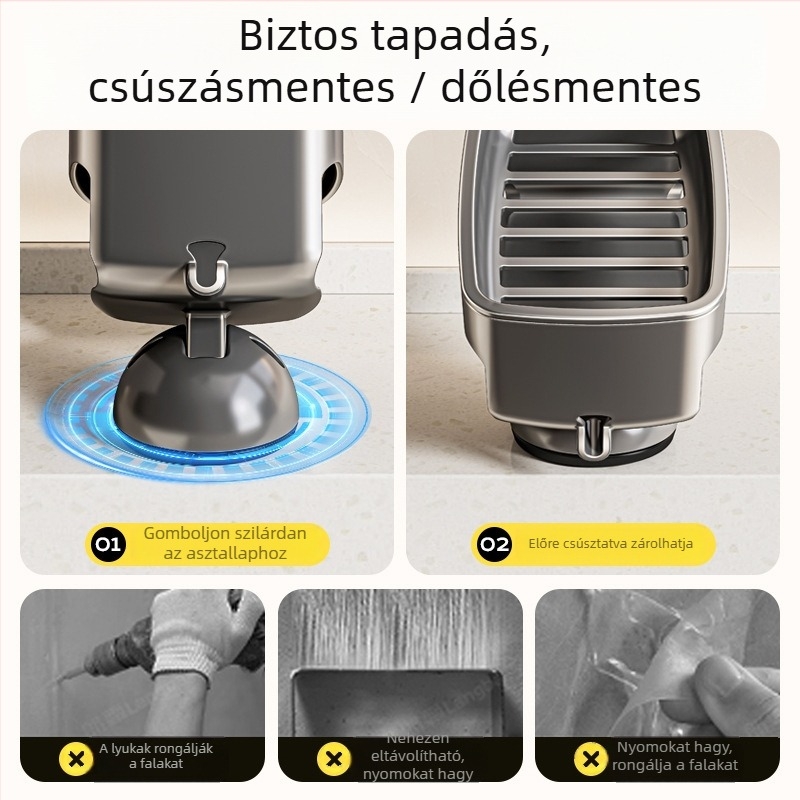 Műanyag szappantartó tál, dupla rétegű, falra szerelhető – fürdőszobai tároló