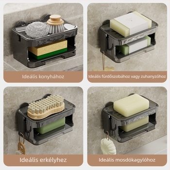 Medve formájú szappantartó vákuumos rögzítésű falra a fürdőszobába; Anyag: műanyag/PP; Márka: Deer Qin; Testreszabható